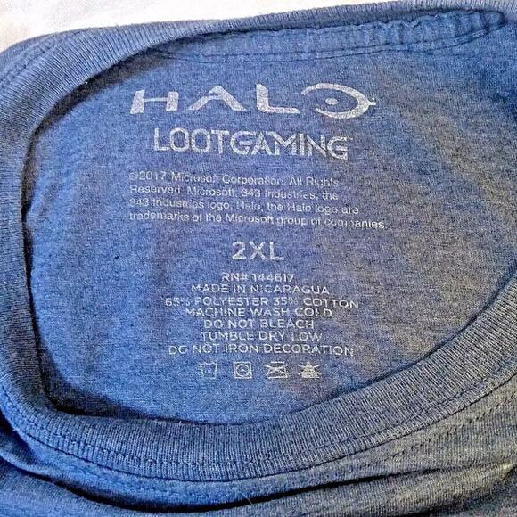 Lootgaming Halo Reach T Shirt XXL Blue Greetings From Reach Stay Glassy 2017 - Picture 4 of 4